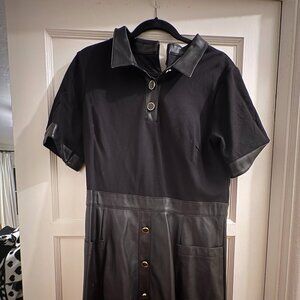 Eliza J shirt dress with faux leather skirt- Size 16